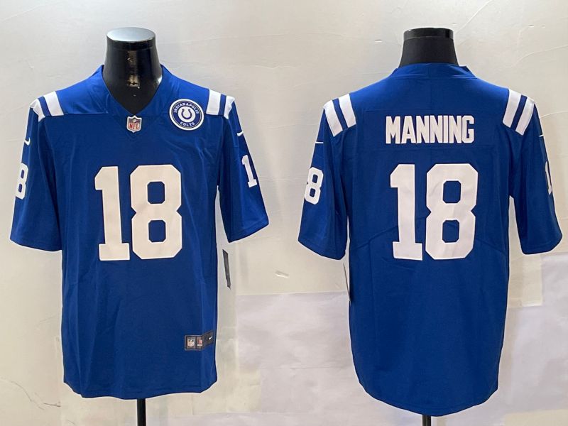 Men Indianapolis Colts #18 Manning Blue Second generation 2024 Nike Limited NFL Jersey style 2->indianapolis colts->NFL Jersey